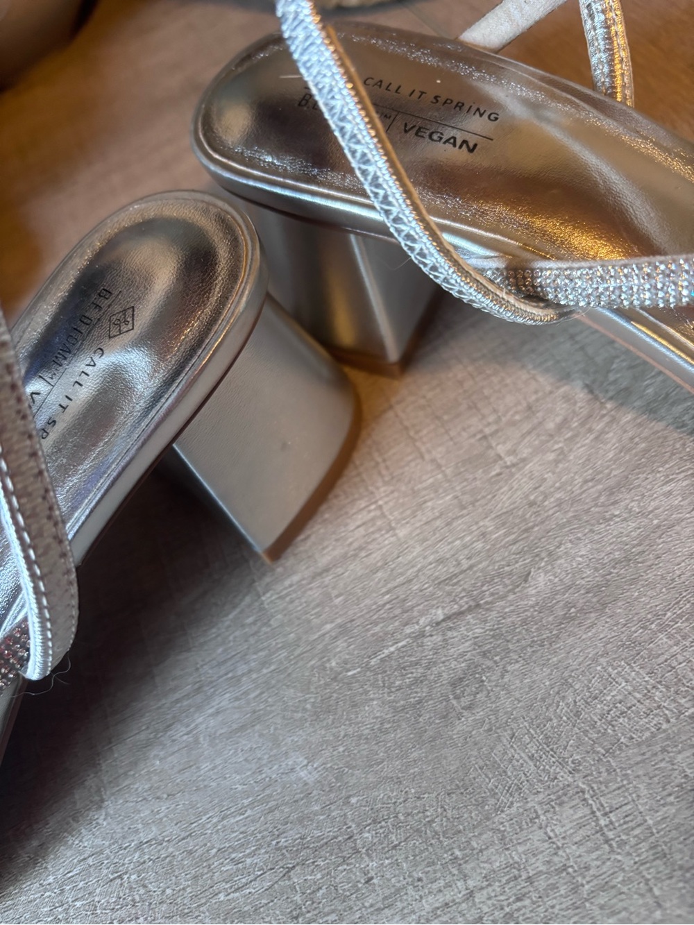 Call It Spring Silver Rhinestone Strappy Heels - Picture 7 of 7